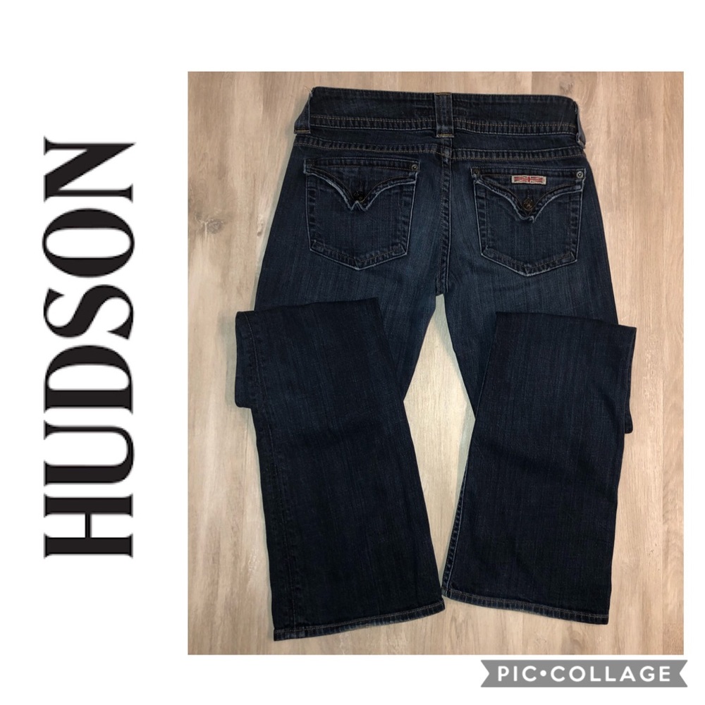 Hudson Dark Wash Flare Flap Pocket Jeans Size 29